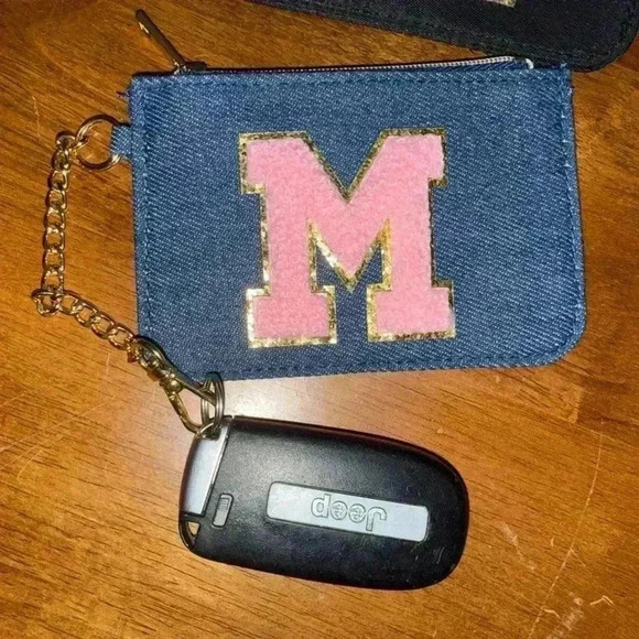 Handbags - Chenille Patch Initial Keychain